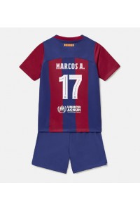 Fotbalové Dres Barcelona Marcos Alonso #17 Dětské Domácí Oblečení 2023-24 Krátký Rukáv (+ trenýrky)